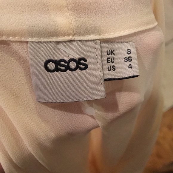 ASOS Cream Ruffle Hem Blouse - Picture 7 of 8